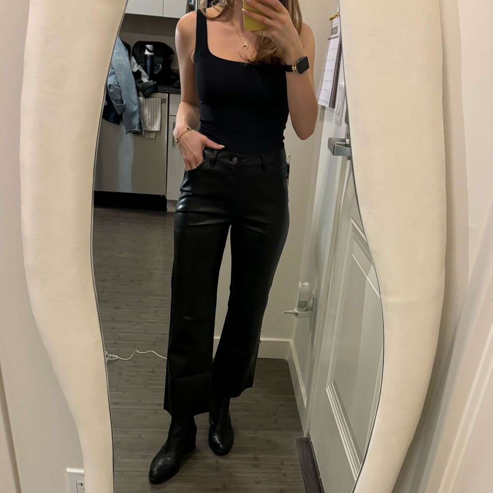 Aritzia Sunday best gabby faux leather black pants cropped bootcut vegan